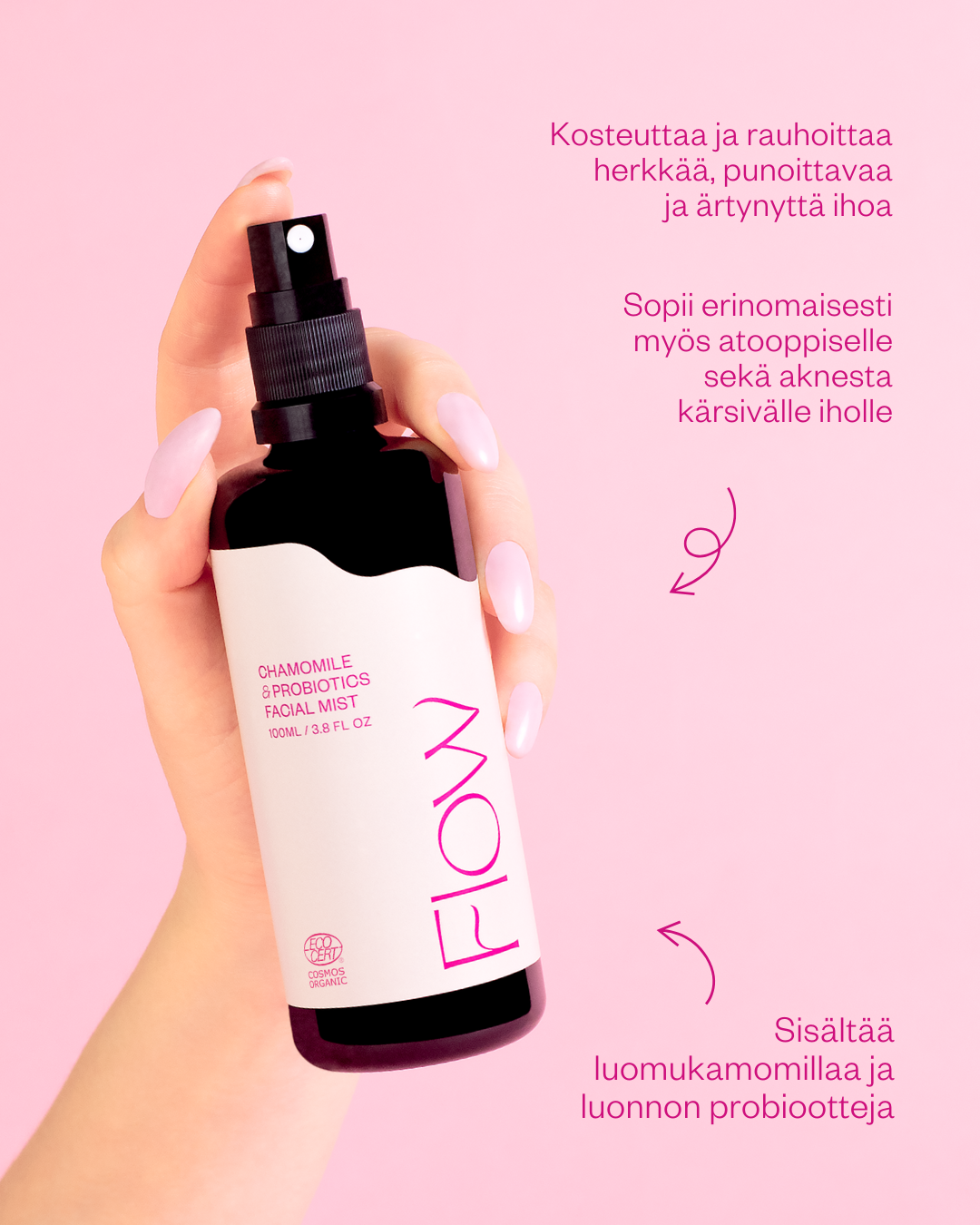 Chamomile & Probiotics probioottinen luomu kamomillavesi ongelmalliselle iholle