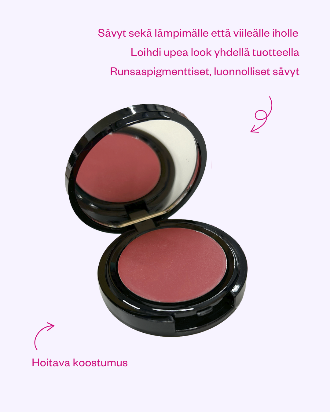 ERIKOISERÄ Korento huuli- ja poskiväri peilirasiassa