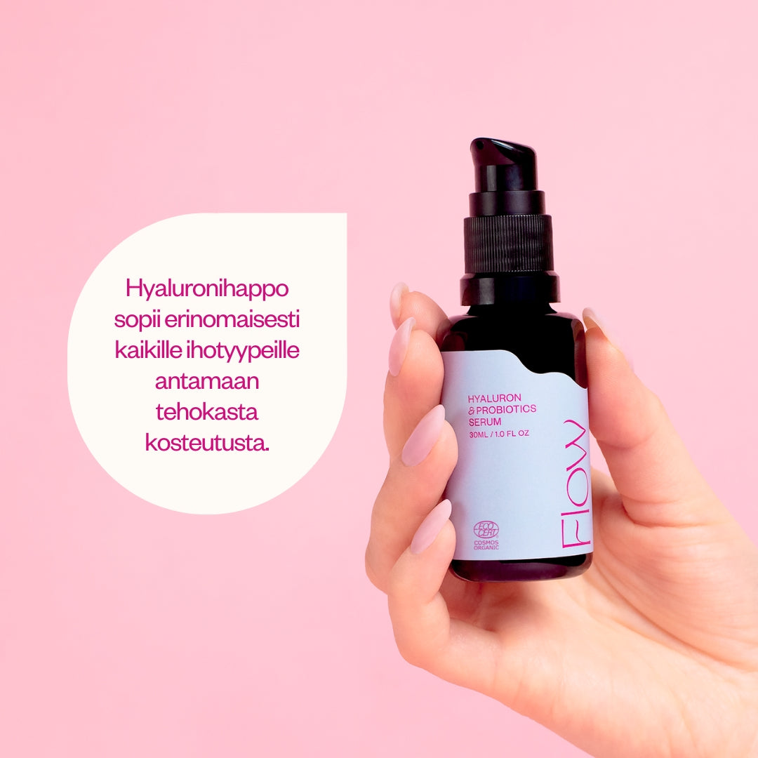 Hyaluron & Probiotics Serum syväkosteuttava hyaluronihapposeerumi Cosmos Organic