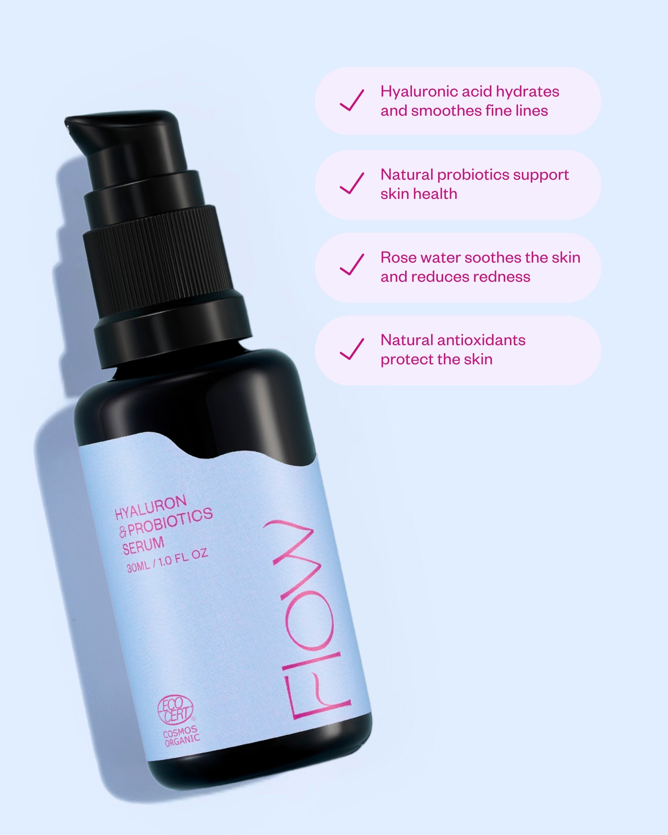 Hyaluron & Probiotics Serum deeply moisturizing hyaluronic acid serum Cosmos Organic