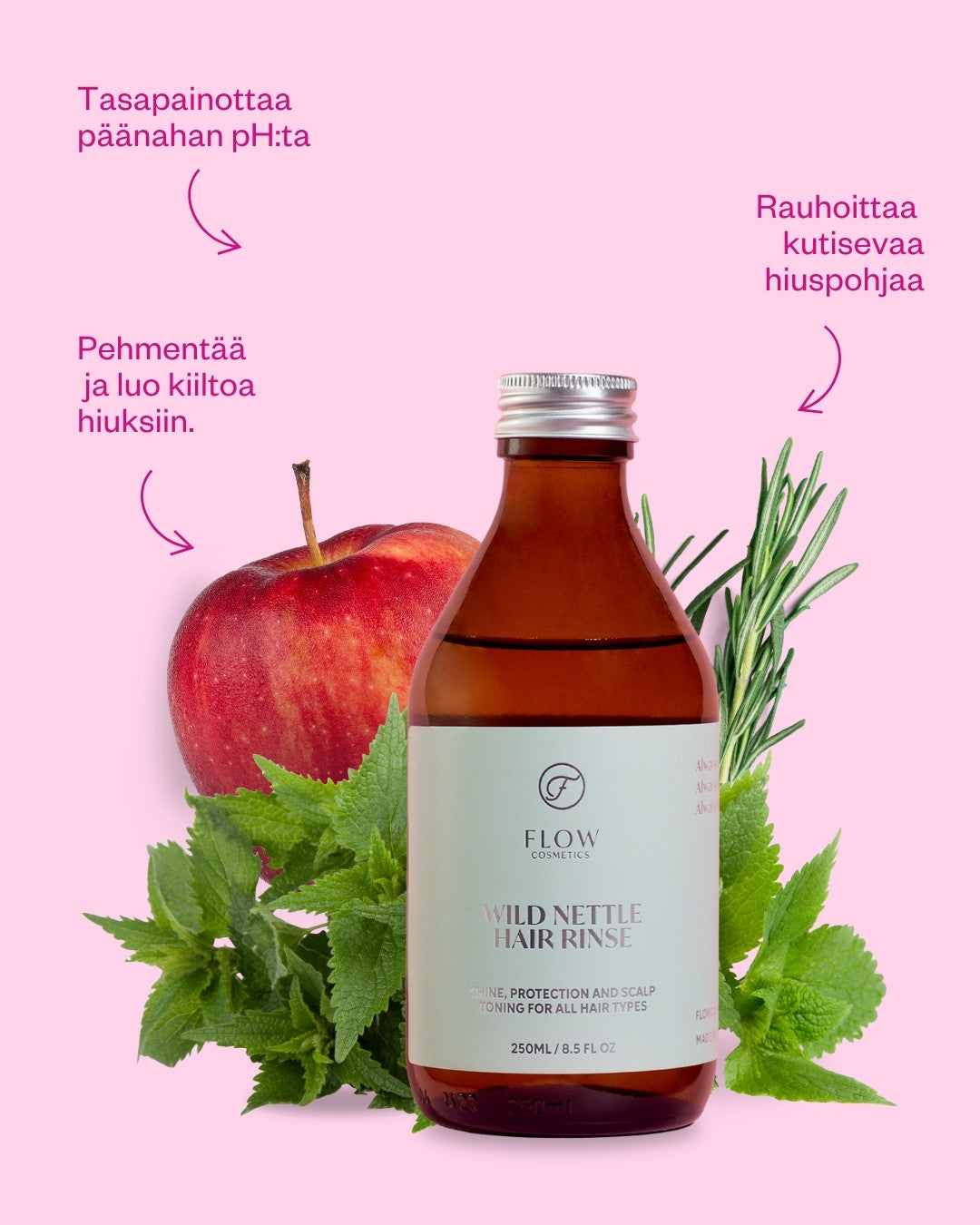 Wild Nettle hoitohuuhde hiuspohjalle ja hiuksille