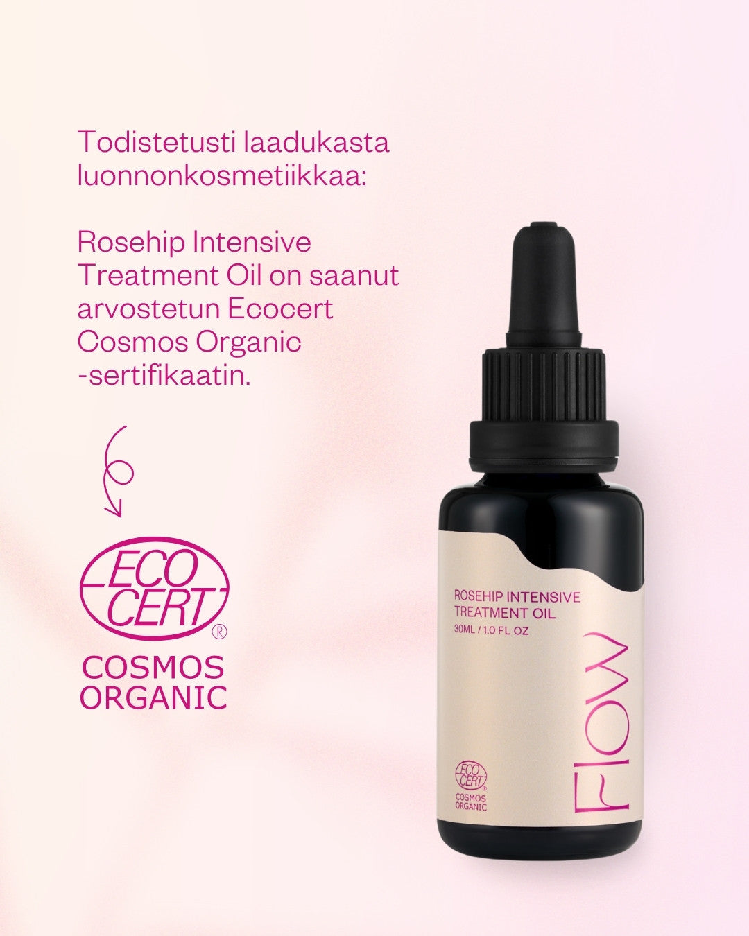 Rosehip Intensive Treatment Oil hoitoöljy herkälle ja haasteelliselle iholle