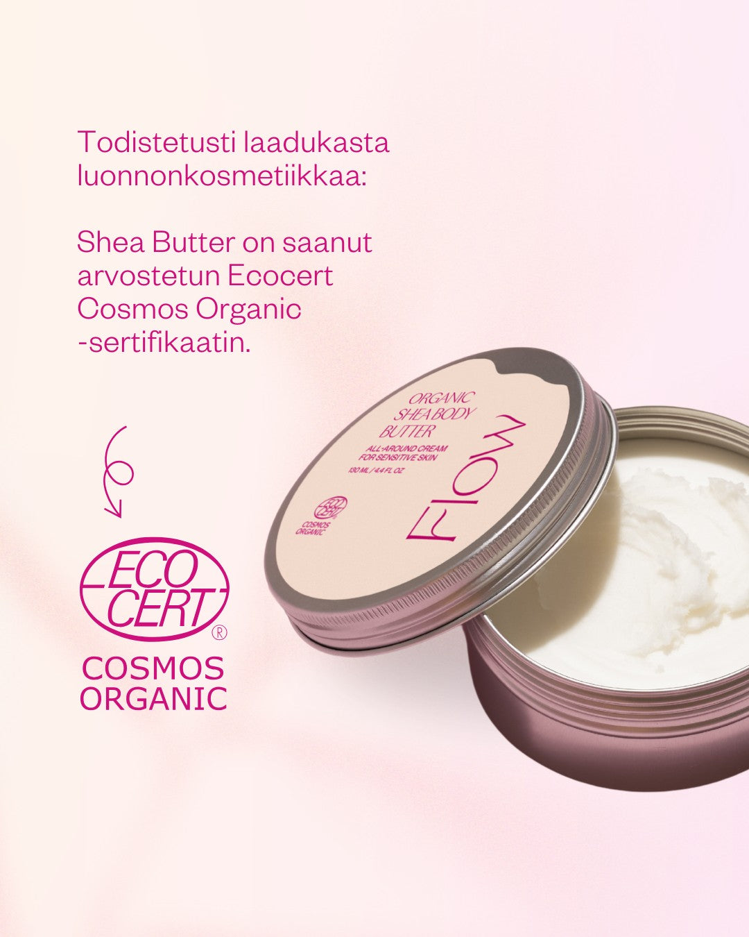 100% Shea Butter vartalovoi / yleisvoide herkälle ja kuivalle iholle