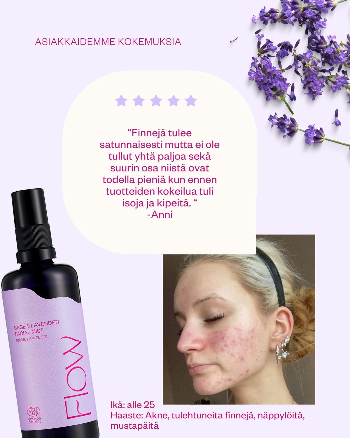 Sage & Lavender Facial Mist - kasvovesi sekaihon haasteisiin