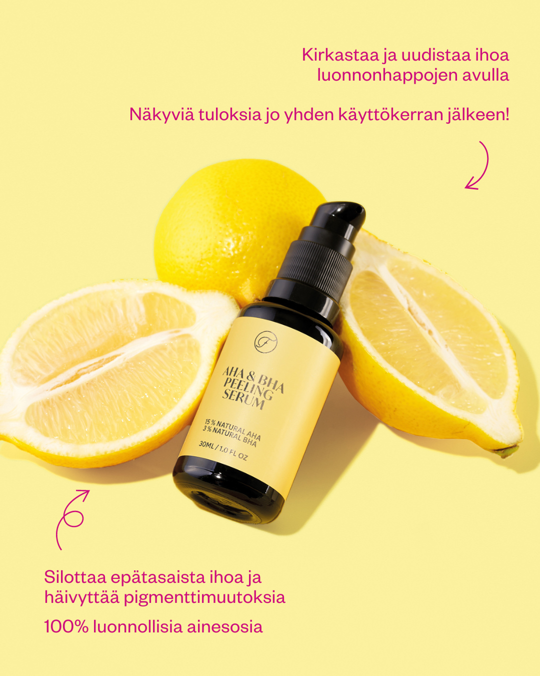 AHA & BHA Peeling Serum -kuoriva ja kirkastava yöseerumi