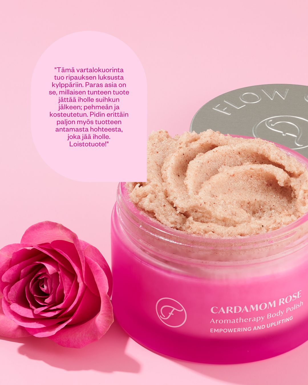 OUTLET Cardamom Rose aromaterapeuttinen vartalokuorinta