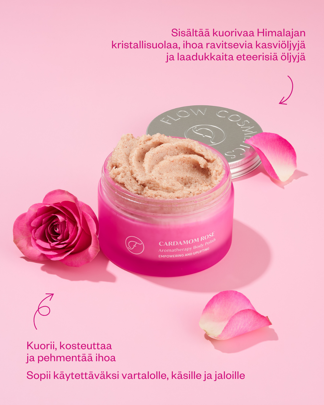 OUTLET Cardamom Rose aromaterapeuttinen vartalokuorinta