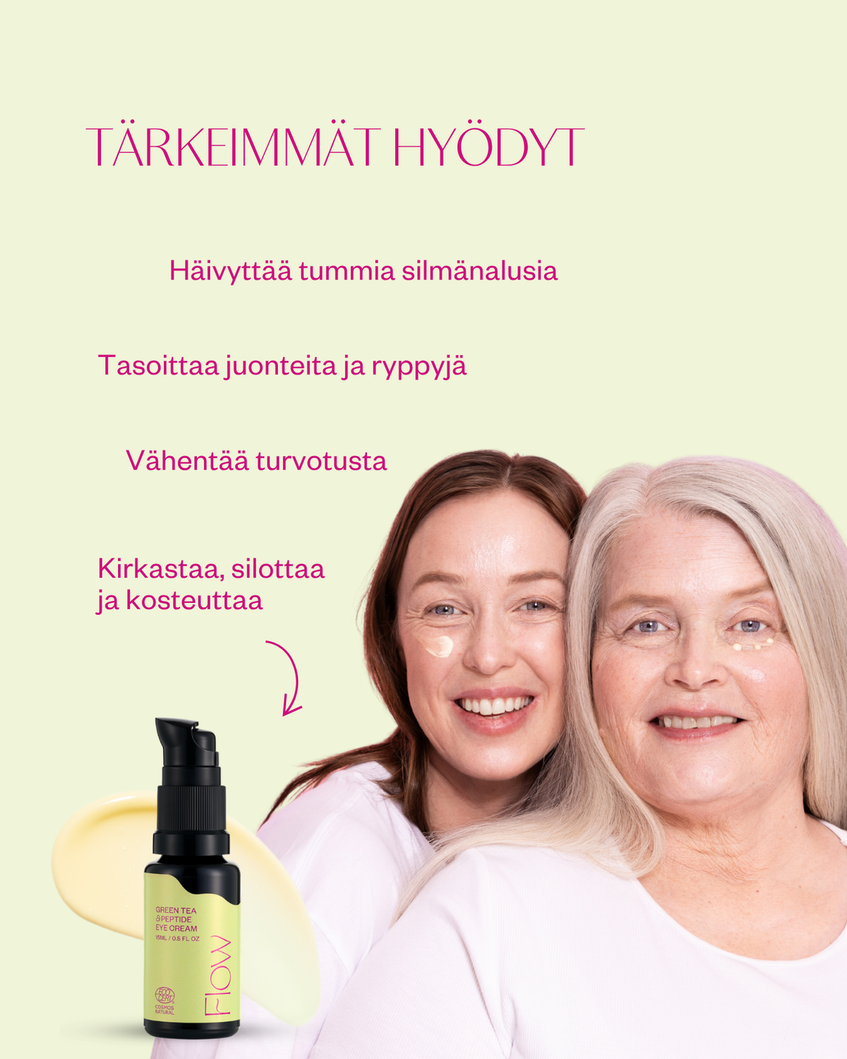Green Tea & Peptide Eye Cream silmänympärysvoide tummille silmänalusille