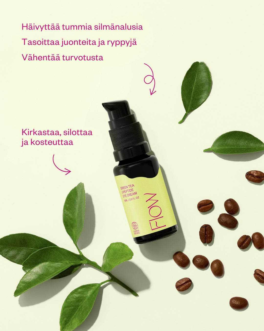 Green Tea & Peptide Eye Cream silmänympärysvoide tummille silmänalusille