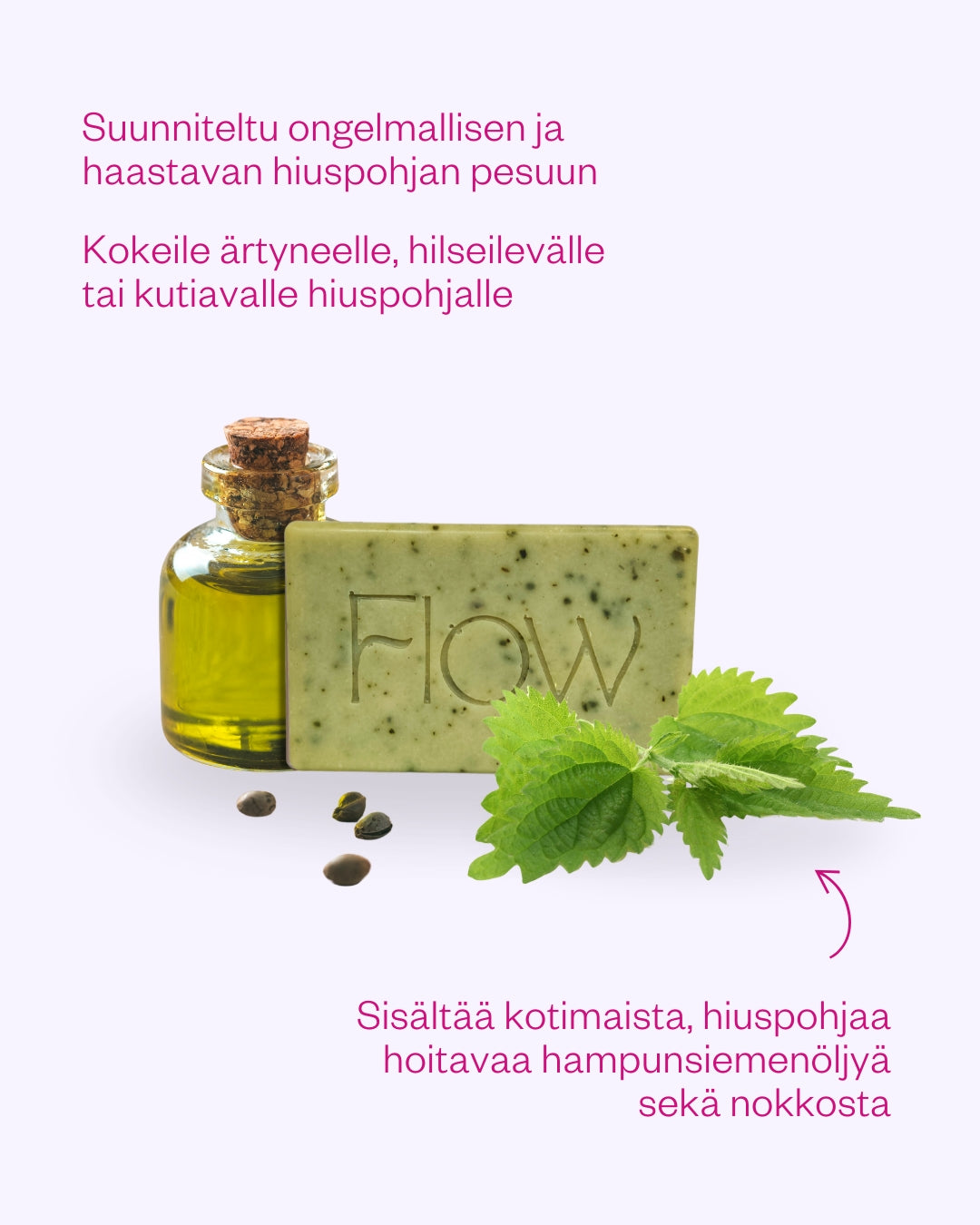 Hemp Shampoo Soap Bar -palashampoo hiuspohjan ongelmiin