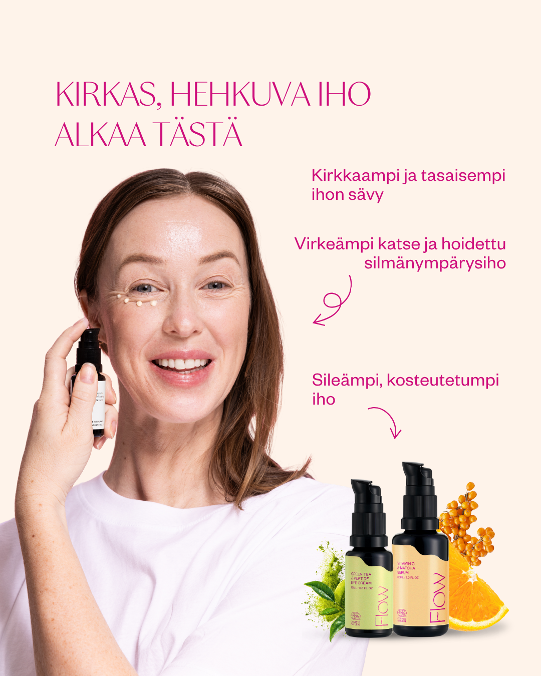 Kirkastava duo kasvoille ja silmänympäryksille