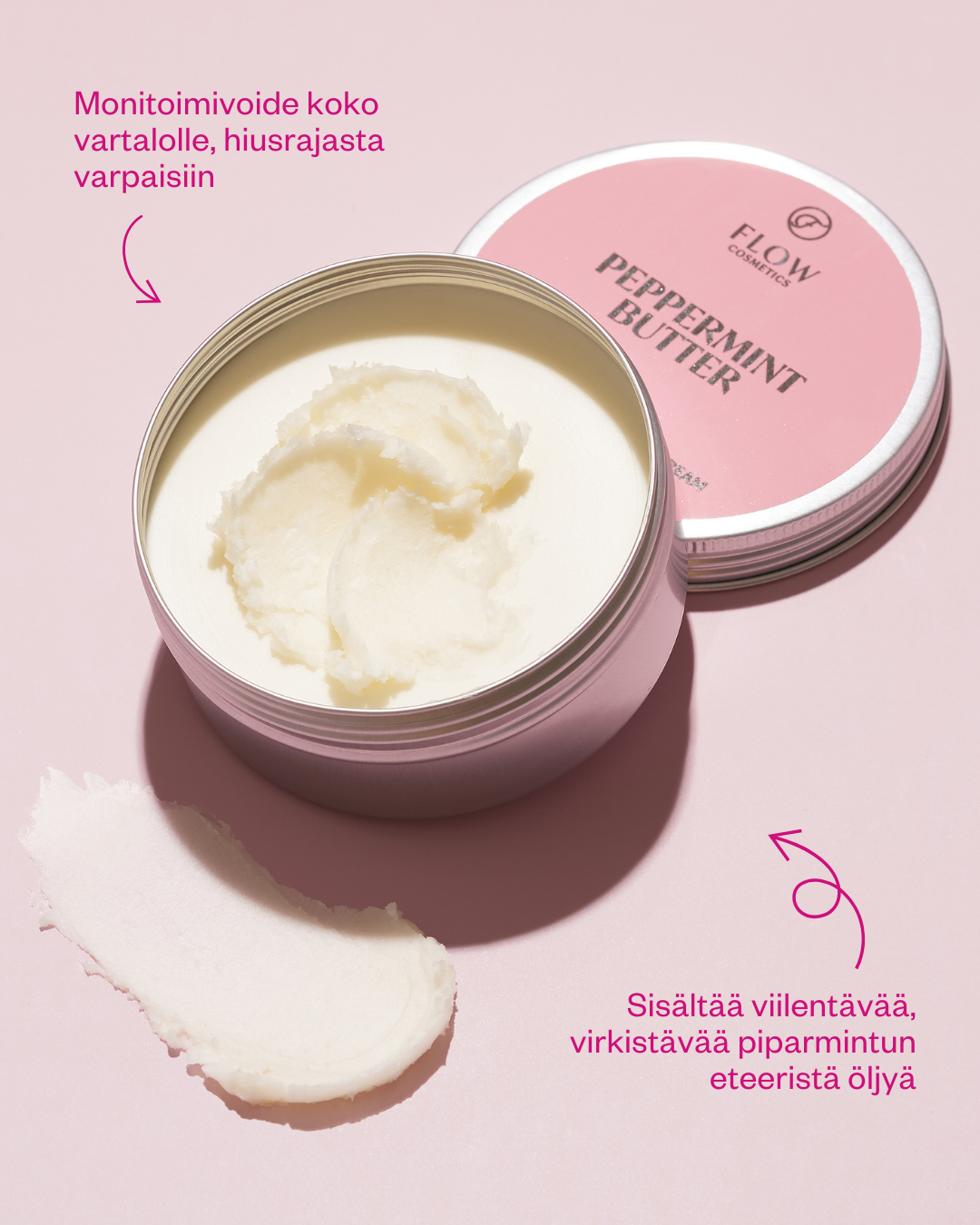 Peppermint Butter -yleisvoide kuivalle iholle ja jalkojen virkistykseen