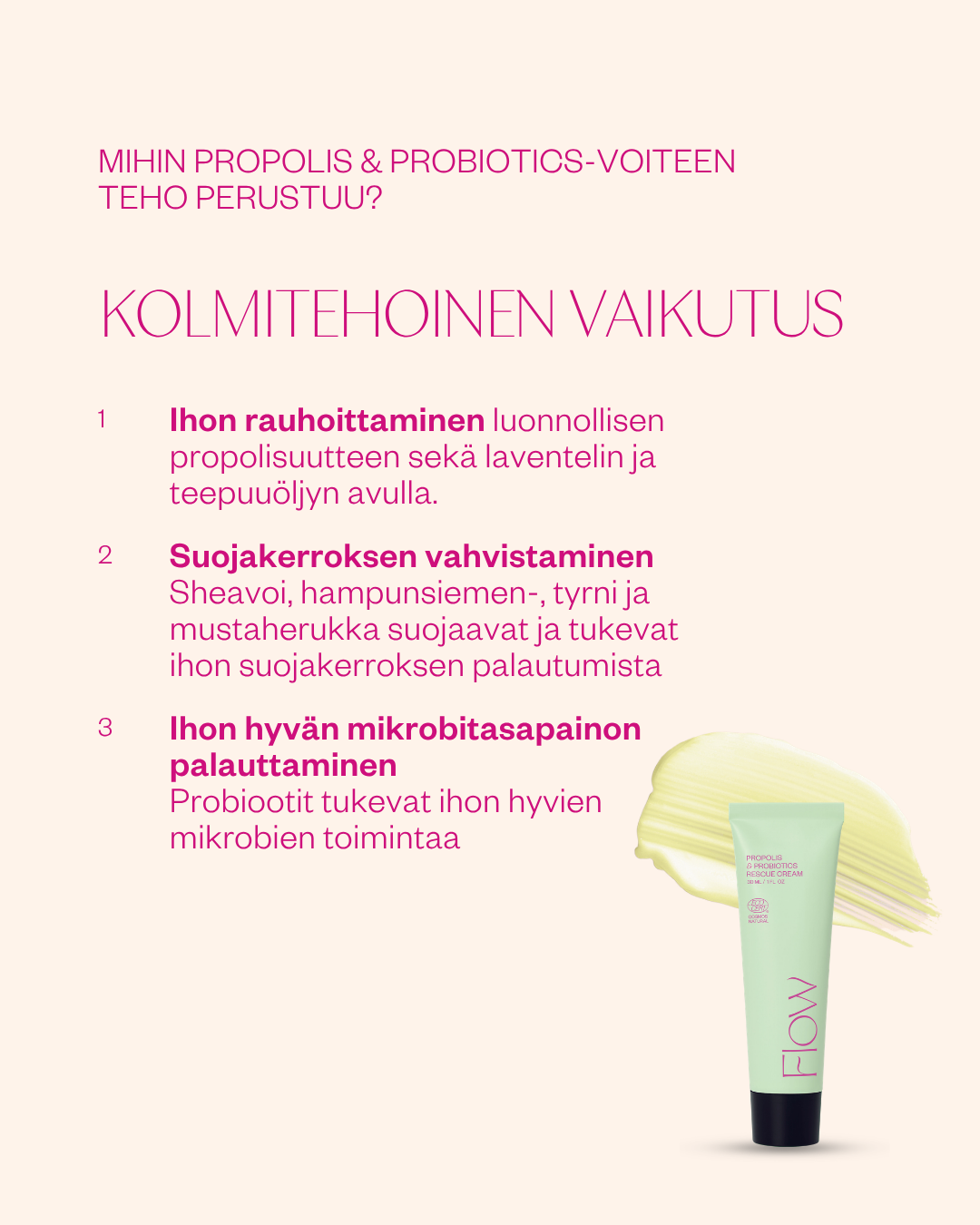 Propolis & Probiotics Rescue Cream matkakoko