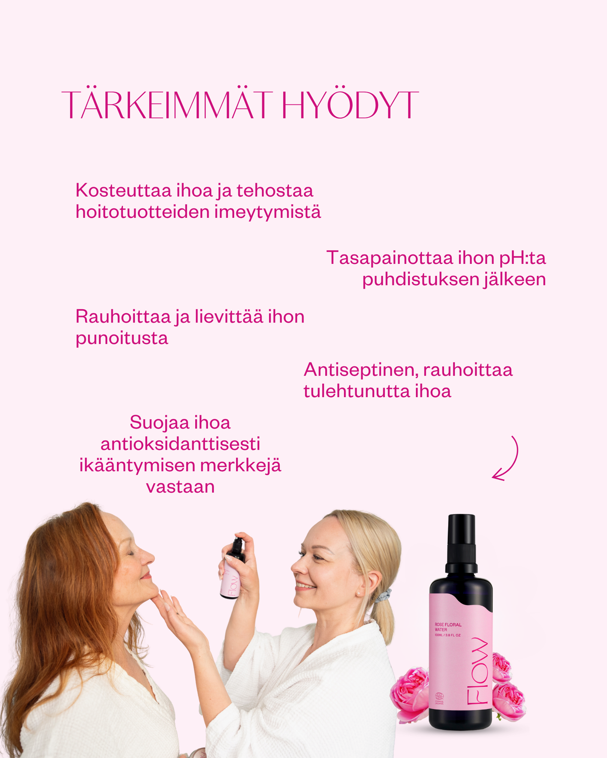 Rose Floral Water luomu ruusuvesi