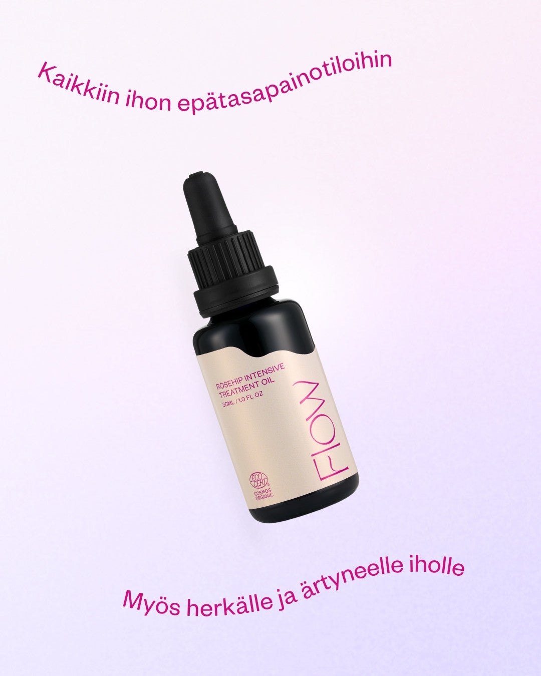 Rosehip Intensive Treatment Oil hoitoöljy herkälle ja haasteelliselle iholle