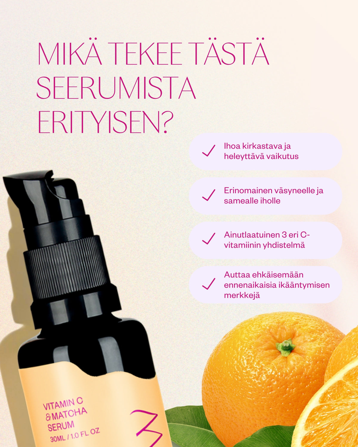 Vitamin C & Matcha Serum - kirkastava vitamiiniseerumi